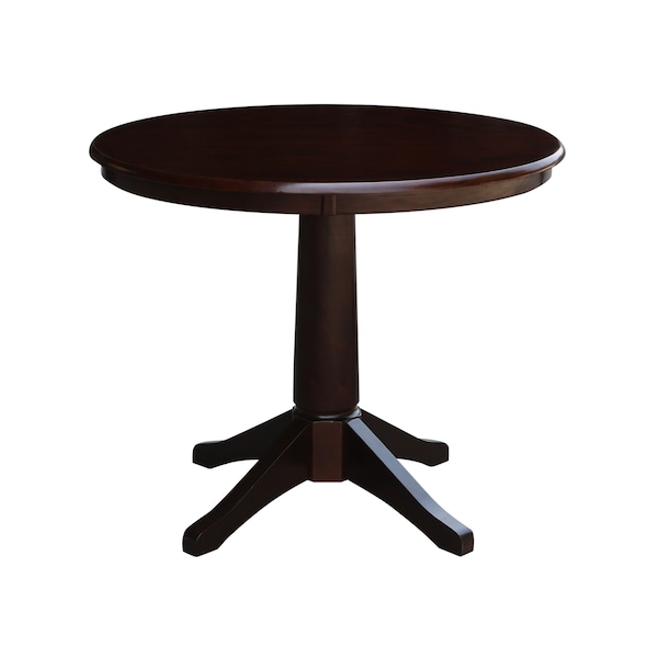 International Concepts Round 36 in Round Top Pedestal Table, 28.9 inH, Rich Mocha, 36 in W, 36 in L, 29.9 in H, Wood K15-36RT-27B - main